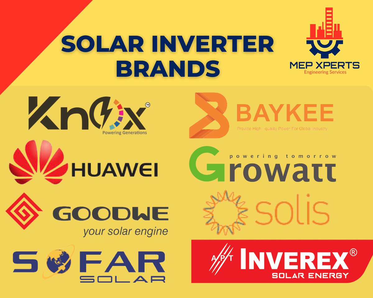 mepxperts's tweet image. SOLAR INVERTER BRANDS
Range 3KW-50KW
#solarenergy #solarpower #GreenEnergy #SDGs