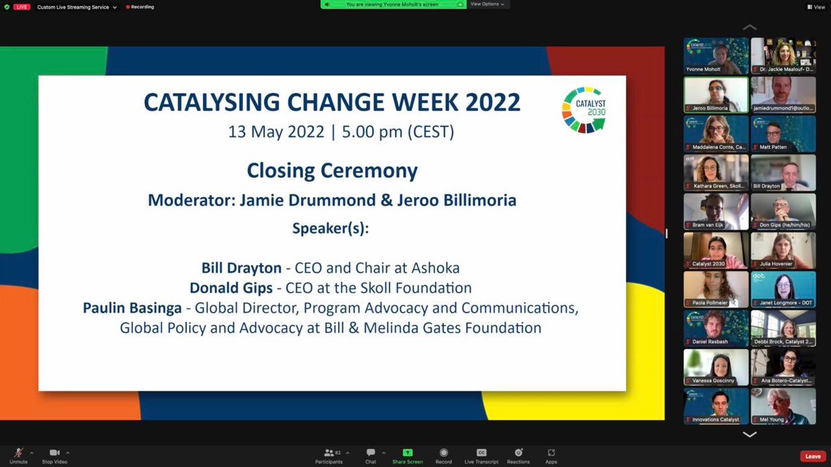 c2030lebanon's tweet photo. The closing #session of an incredibly #intense #week #CatalzsingChangeWeek2022 #CCW2022 #CatalysingChange #AacceleratingAction #LetsReenergizeTheSDGs @DiaLebOrg @JackieMaalouf @LebDevNet Thank you @JerooOneFamily for your #leadership #ImprovingTogether https://t.co/jOqJoTq4FY