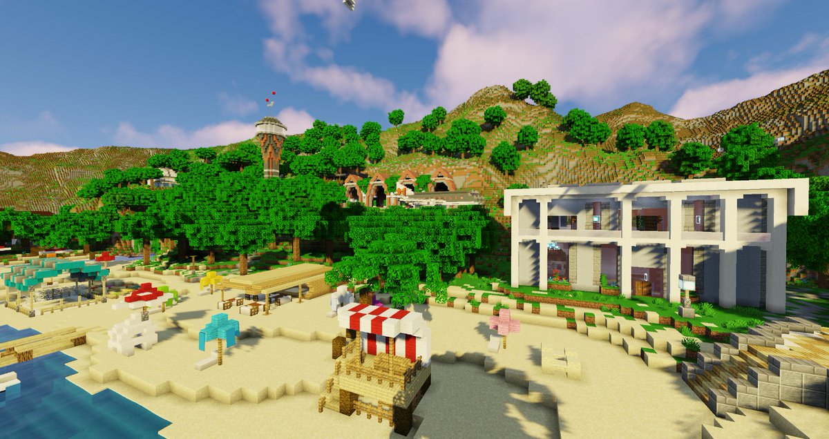 TeamHelixBuilds's tweet photo. Survival Games: Holiday Resort 2 🌴

Look familiar? Originally a map on the MCGamer Network, this vacation getaway keeps you busy from rollercoasters to race tracks, sandy beaches to waterparks. You'll be having double the fun!

🔗https://t.co/PBovbDPdO4 https://t.co/BwfYaISauk