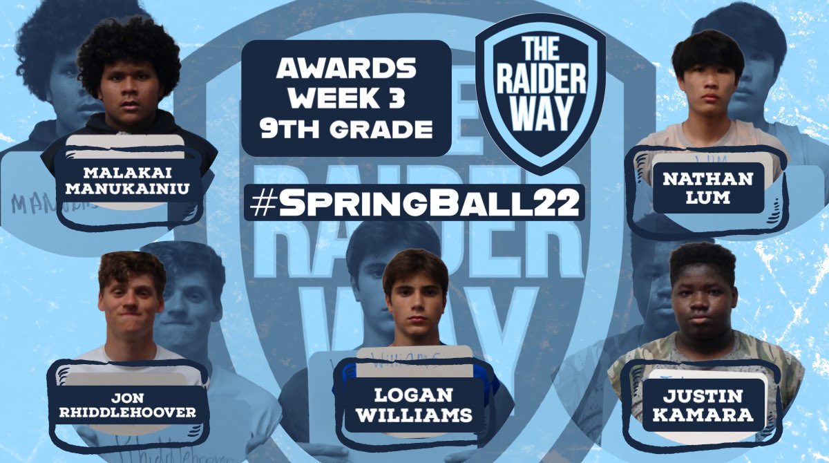 LDBellFootball's tweet photo. Congratulations to our 9th grade #SpringBall22 #TheRaiderWay award recipients for week 3! These young men have exemplified the characteristics of #Loyalty #Leadership #Grit &amp; #BELLief https://t.co/8ySJ1uskv6