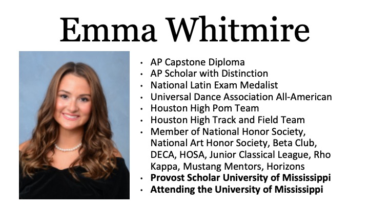 Congratulations Emma Whitmire! #houstonhonors22