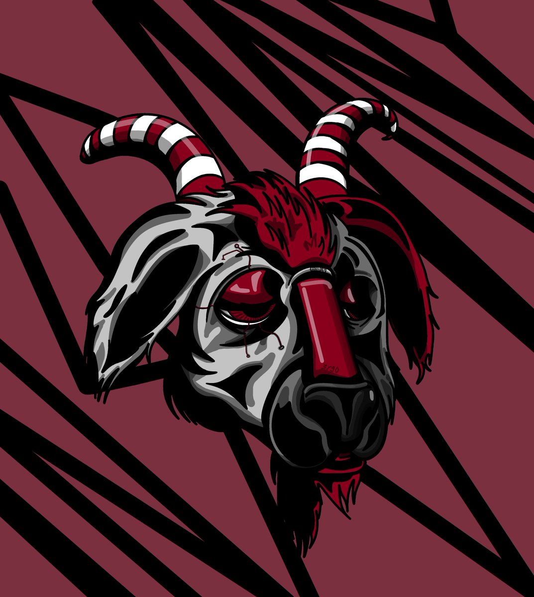 ast_kird's tweet photo. Fan arts of 
@GreatGoatsNFT

Red and white Cyber style
#nft #crypto #ethereum #solana #art #fanart #follow #crazy #streetart #adobe #vsco #tattoo #lalakers #lakers #la #basketball #NBA #metasport #cyber #cyberpunk https://t.co/iEmSJxrntL