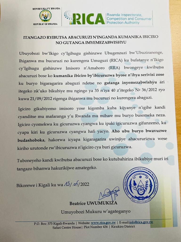 InspectorateRw's tweet photo. Ibigo RICA na RRA biributsa abacuruzi n’inganda ko kumanika ibiciro by’ibicuruzwa n’ibya serivisi ku buryo bigaragarira abaguzi ndetse no gutanga inyemezabwishyu ari itegeko.

Koresha umunzani wagenzuwe unasuzume buri gihe ko ibicuruzwa byawe bitarengeje igihe bikurinde igihombo. https://t.co/OUSTXey4sH