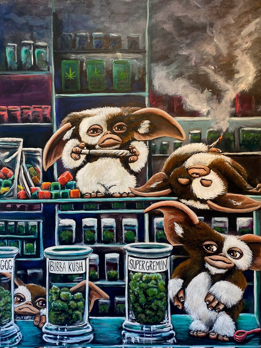 "Lit gremlins up and smoke” 
48” x 36”  
Acrylic on canvas 
Up for grabs 

Original Artwork: $6,000
Paper Prints &amp; giclée
available for sale 

Showcasing at @colorfulsinartgallery

DM for inquiries
#gremlins #gizmo #mogwai  #gremlinsmovie #horror #gremlin #horrormovies #gremlins