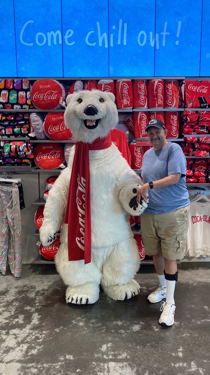 Joshing's tweet photo. I started my #atd22 networking early. I met the #cocacolabear! https://t.co/ppWVowPi0n