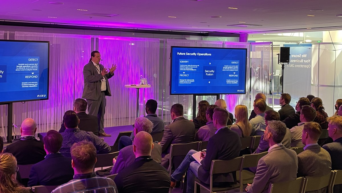 NixuCorporation's tweet photo. Great second day at #CyberSecurityNordic2022 with engaging presentations and good encounters! ๐ก Today, our BA Lead for Managed Services, @JMickos, shared #Nixu's vision of #SecurityFusion with the audience. ๐
Interested in the subject? Read more: https://t.co/OJ0SUzHoRX https://t.co/VrZAHL02Qf