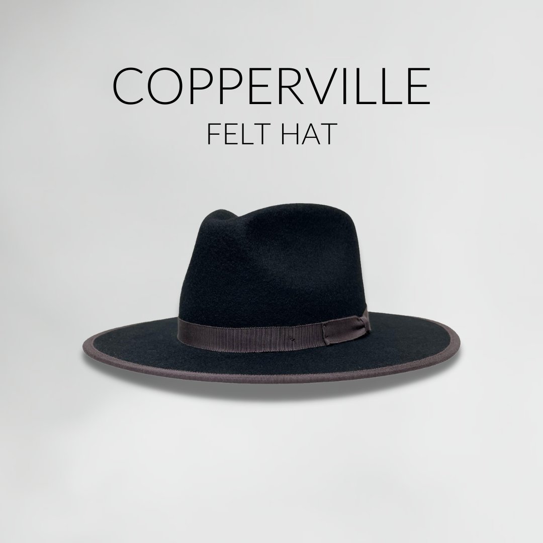 Let's begin with COPPERVILLE Felt Hat!
- classic fedora crown
- brown ribbon hat band

Go to https://t.co/rvyCAsmq1T and get yourself one! 😉
#AmericanHatMakers #AHM #NewRelease #GoodNews #Launch https://t.co/ZnVdxiXgww.