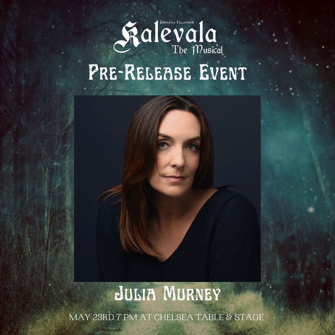 PROUDLY ANNOUNCING the first performer of our PRE-RELEASE EVENT MAY 23rd: <a href="/JuliaMurney/">Julia Murney</a>! Known for her roles as #elphaba in #Wicked &amp; Queenie in #WildParty, we can't wait for you to hear our new Louhi!
TICKETS VIA LINK IN BIO
#kalevalamusical #newbroadway #juliamurney #newmusical
