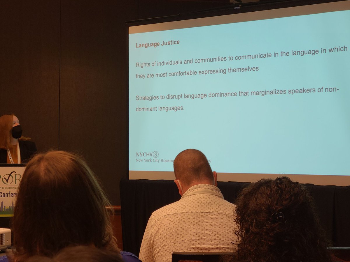 FreeRangeRsrch's tweet photo. What is language justice? So relevant this conference theme! #AAPOR https://t.co/JaXWJEwhGz