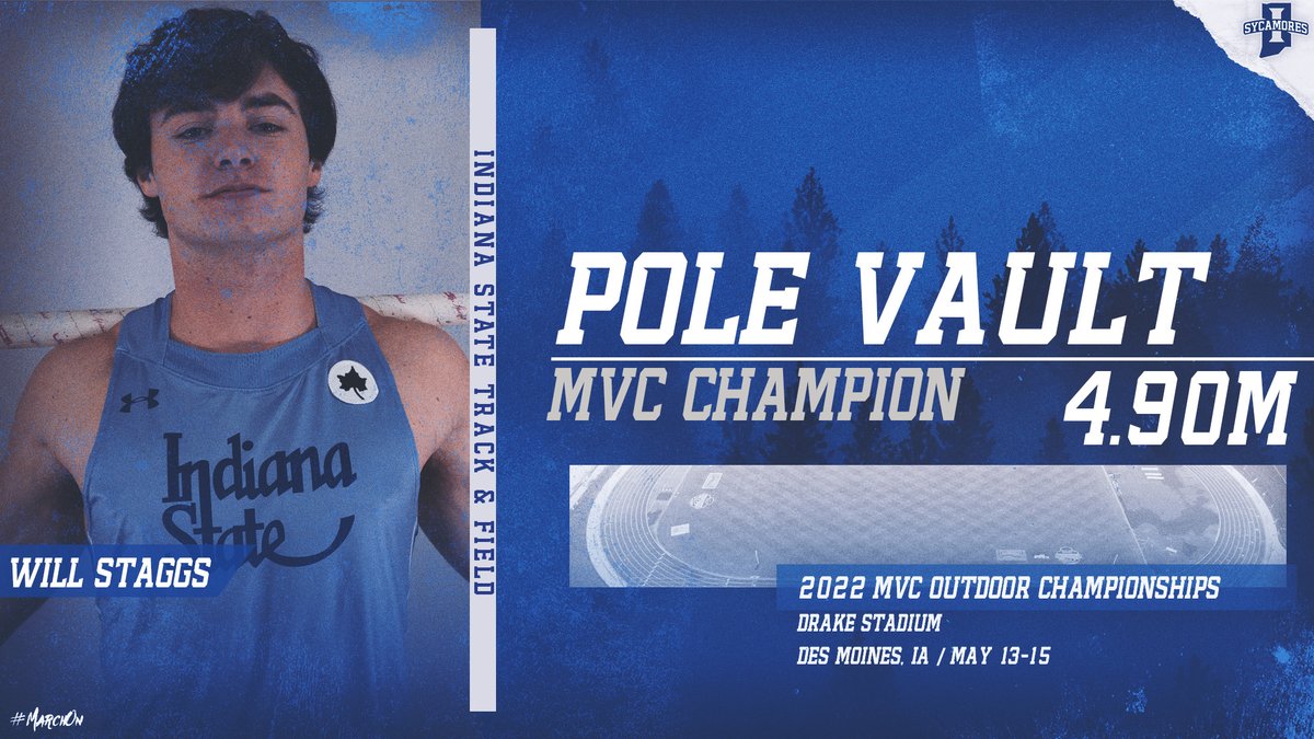 IndStXCTF's tweet photo. It's an indoor-outdoor sweep for this Sycamore, our first MVC Champion of the weekend!

𝐌𝐄𝐍'𝐒 𝐏𝐎𝐋𝐄 𝐕𝐀𝐔𝐋𝐓
🥇 Will Staggs - 4.90m

#MarchOn https://t.co/i2z96sLbo4
