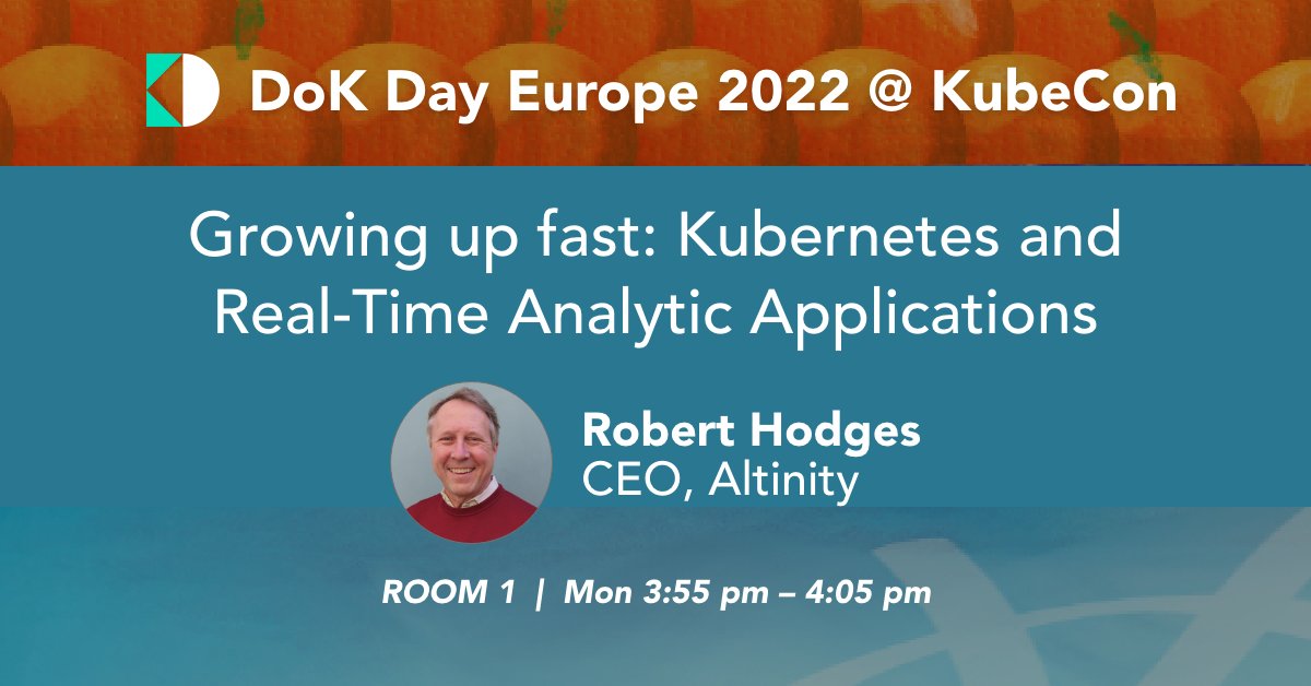 AltinityDB's tweet photo. Join @dbcicero talk about #Kubernetes & Real-Time #AnalyticApps at @DoKcommunity's #DOKCDAY (5/16) at @KubeCon_ EU. 📣 Save your spot to learn about standard analytic #appdesign pattern of fast event streams coupled w/ low-latency #datawarehouses. https://t.co/8RHstvqKWH https://t.co/f1gZnV0ICE