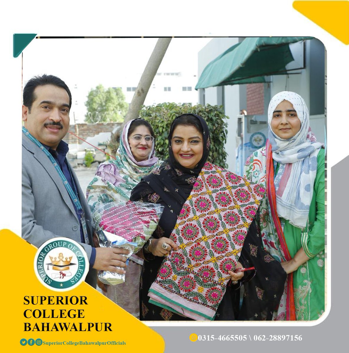 GroupBahawalpur's tweet photo. We are exceptionally thankful to Honorable Prof. Dr Abida Abdul Khaliq (Director &amp; Dean ISLB), Prof. Dr. Arman Nasim (Principal ISLB) and Prof Ayesha Sufian forconducting very important session with Us regarding new International Horizons for Superior Students. 
 #JoinSuperior https://t.co/5VVKPtJCF6