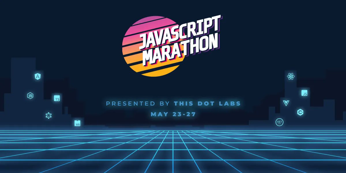 ThisDotMedia's tweet image. ๐ฅณ #javascriptmarathon starts this Monday!
We have incredible trainings lined up that you can't afford to miss, including our Serverless Framework 101 session!
See past, present and future marathons๐๐ป
javascriptmarathon.com