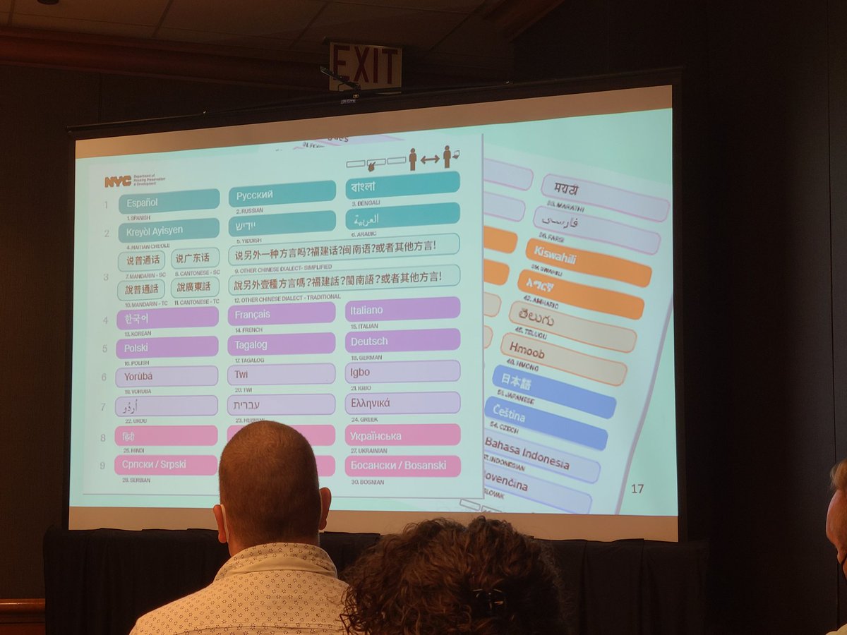 FreeRangeRsrch's tweet photo. Thoughtful layout of the list of available language for the NYC Housing and Vacancy survey  #AAPOR https://t.co/mP3aKqtf4x