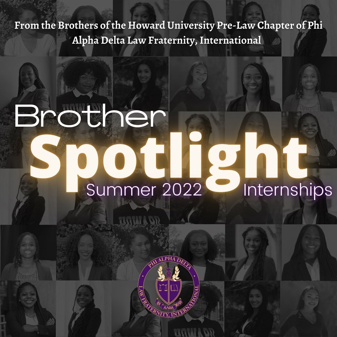 PADHoward's tweet photo. The Brothers of The Howard University Pre-Law Chapter of Phi Alpha Delta Law Fraternity, International would like to highlight the internships that our brothers have obtained for the summer. Congratulations Brothers! https://t.co/bafA4SiNqy