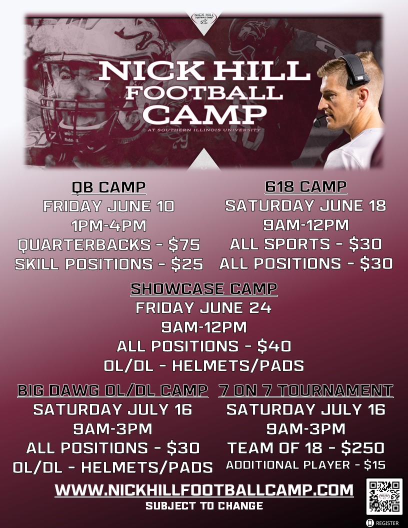 Largest week of registrations last week!! Sign up today! nickhillfootballcamp.com/register.cfm