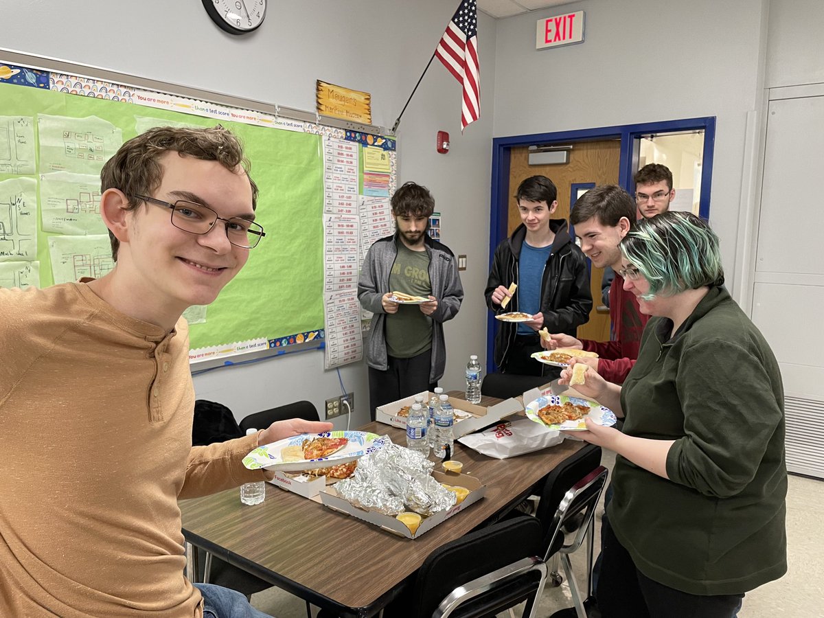 nextech's tweet image. Pizza 🍕 Party 🎉 Time! Congrats to James, the winner of the Nextech #ProgrammingCompetition from Jay County HS. WTG!