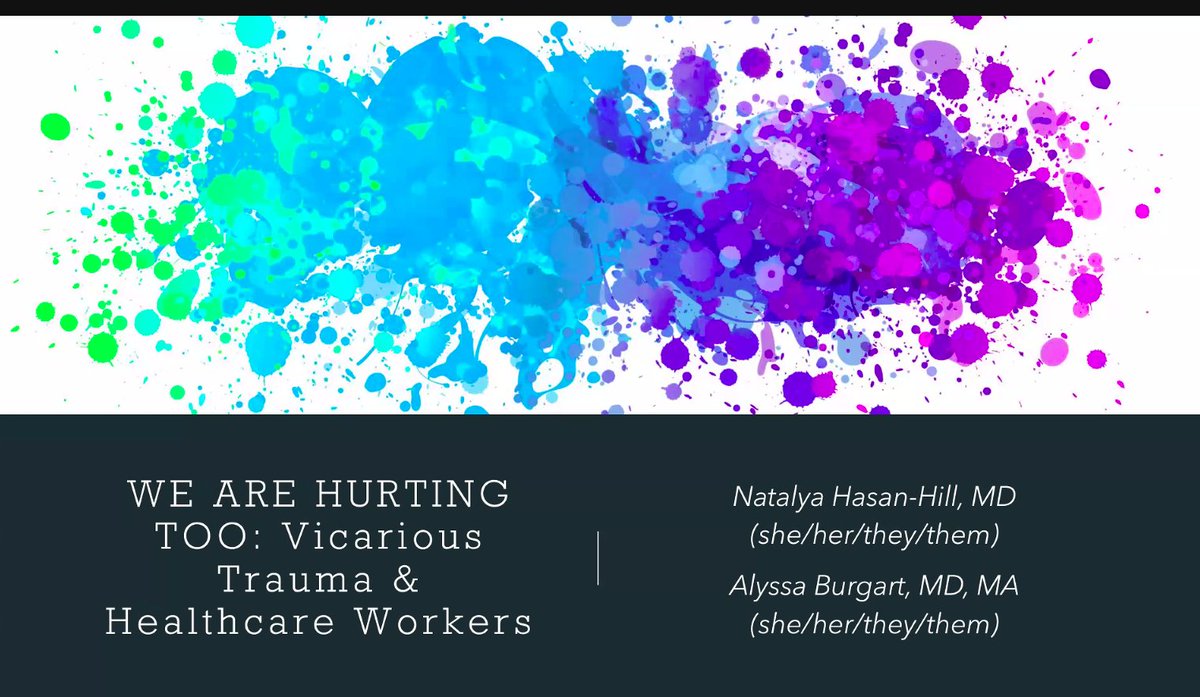 alvarezzzy's tweet photo. Very much looking forward to this timely talk by Drs. Alyssa Burgart (@BurgartBioethix) and Natalya Hasan-Hill at the @StanfordWellMD Physician #Wellness Forum on #VicariousTrauma. 

#doctorsarehumanstoo #posttraumaticgrowth #posttraumaticresilience https://t.co/Z8Z1ZLmnEq