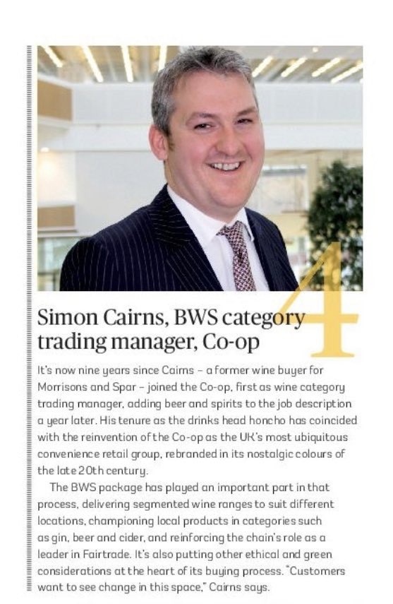 kirstyvrushby's tweet photo. Huge congrats to @coopuk Head of Drinks, for being ranked number 4 in @DrinksRetailing Top 100 Most Influential People 🥂🥂 https://t.co/81yKhWQf7q