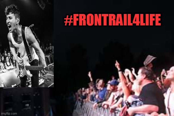daveyboy604's tweet photo. @IamDesRocs congrats to all yer fans back at the #FrontRail4Life .,and the text number poster comes in blue or red ., yer on the marquee ! https://t.co/Ba44TCHhRt