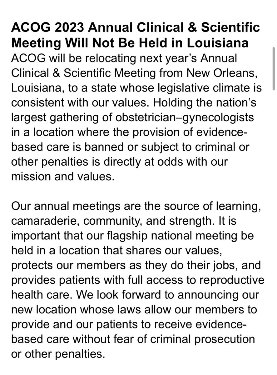 AlsonBurke's tweet photo. Bravo ACOG leadership. Thank you! (And fingers crossed 2023 can be in Seattle!!!) @acog @ACOG_District8 https://t.co/tOC5qnQVjv