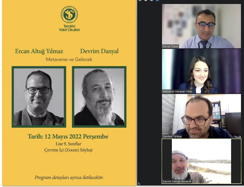 Metaverse konusunda uzman hocalarımızdan Devrim Hocam ve Ercan Altuğ Hocam ile birlikte 9. sınıf öğrencilerimizle keyifli bir sohbet gerçekleştirdik. Hocalarımıza emekleri için çok teşekkür ederiz :) <a href="/ercanaltug/">Ercan Altuğ Yılmaz 𝕏 🇹🇷</a> <a href="/devrimdanyal/">Devrim Danyal</a> #TerakkiVakfıOkulları