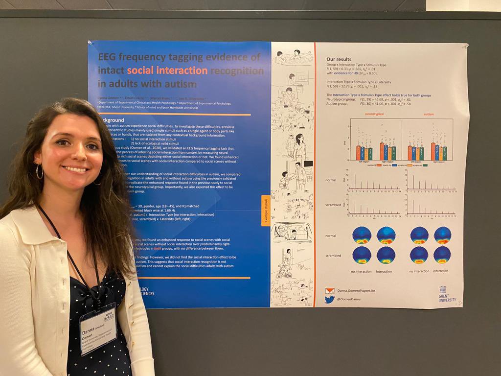 OomenDanna's tweet photo. Enjoyed this yearβs #INSAR2022 poster session, where I presented the results of our #EEG #frequencytagging study on social interaction processing in #autism π§ https://t.co/tP4zjo7Nx4
