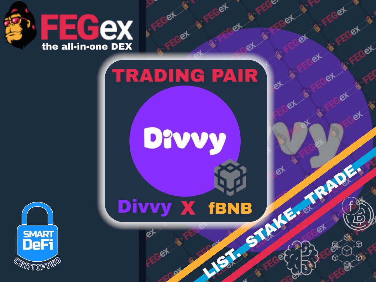 @chinapumpWXC_ <a href="/FEGtoken/">FEG (Feed Every Gorilla)</a> <a href="/DivvySD/">Coineus, formerly Divvy Token</a> <a href="/CryptoLionAngel/">CryptoWanderer</a> <a href="/vikingo7987/">Vikingo7</a> @fegqueen4life #FEGarmy, let’s do this!

Contract:  0xe9490A983292bD844074Ac3e83c3cb408f578b61

Chart: 
beta.fegex.com/charts/details…

Trade:
beta.fegex.com/charts/trade/s…

REMINDER: Always do your own research before buying!