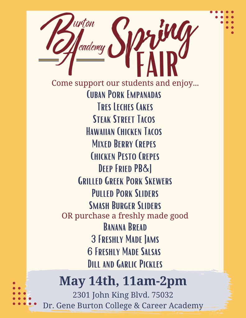 CulinaryGbcca's tweet photo. Tomorrow is the day, check out all of our food offerings! We hope to see you tomorrow! https://t.co/40Kotl8I6z