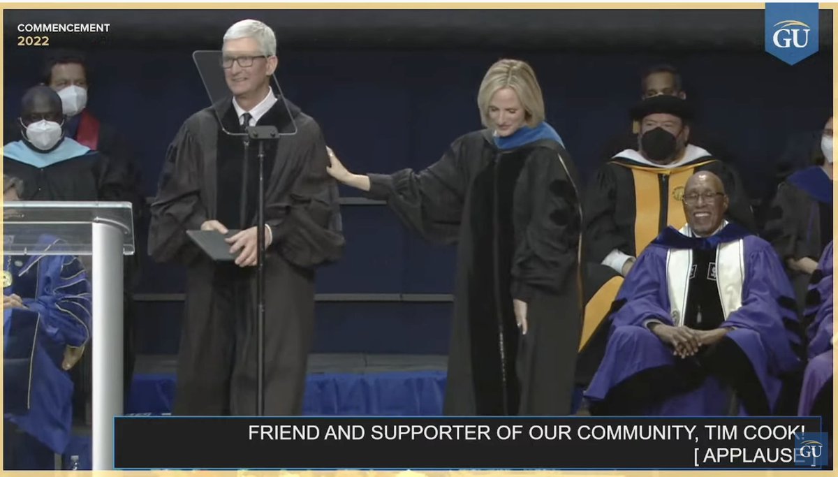 caro_milanesi's tweet photo. @GallaudetU @tim_cook @LaurenRidloff @MarleeMatlin As @tim_cook thanks Molly and Marlee and honors the recepients of the honorary degrees he talks about innovation and accessibility calling out Apple Maps can tell you about deaf owned businesses - I was not aware of that https://t.co/1zT5387Mgi