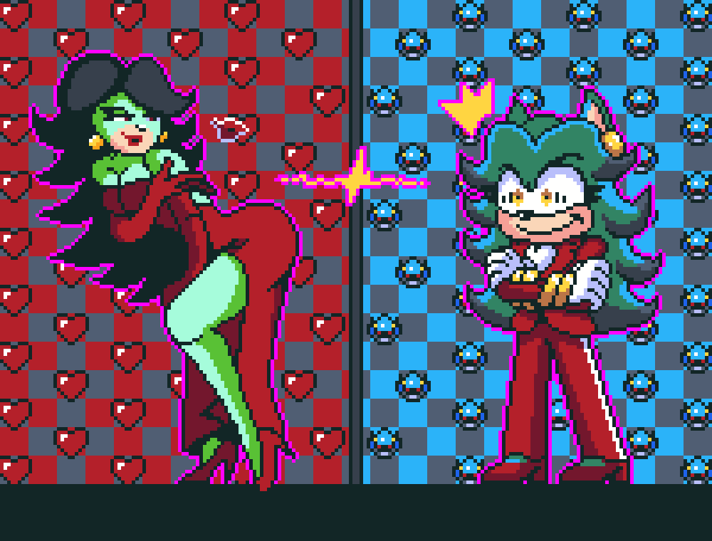 FodderLabs's tweet image. Not sure how to pixel a #breeze for @Pixel_Dailies but I immediately thought of "Breezie", from the Sonic cartoon, clashing with her Archie comic design.

Threw in a Darkstalkers reference as well. :P

#sonicfanart #pixelart
