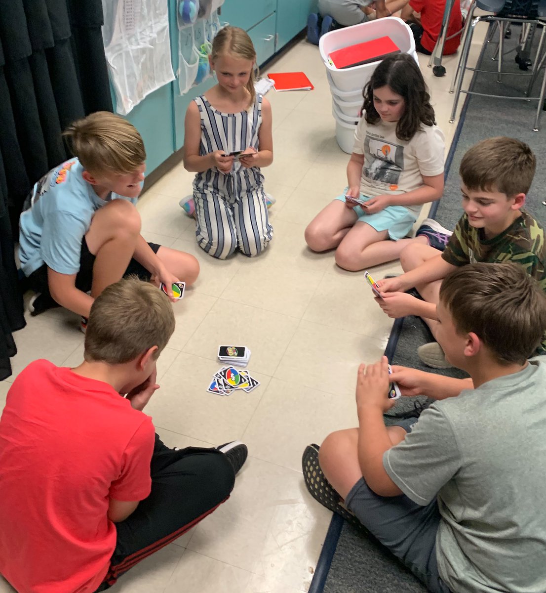 GESCurnow's tweet photo. Doing board game “research” to determine the qualities of a fun game; chance, skill or both?  Next step will be to create our own Math review game. #gesshineon @GESRiski https://t.co/ZeYv4G8kir