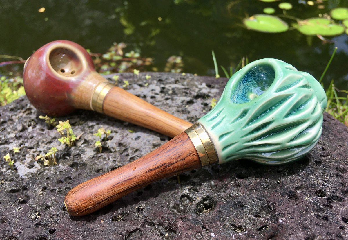 hipipefarm's tweet photo. Ending this week with more new hybrid pipes on our website. Feeling happy to have so many one-of-a-kine beauties for spreading Aloha! … including new lava and mushroom bowl pipes. Happy Aloha Friday Ya’ll! 🤙
#hipipefarm #coboocreations #bigislandmade #madeinhawaii  #classypipe https://t.co/06p1Li2dXM