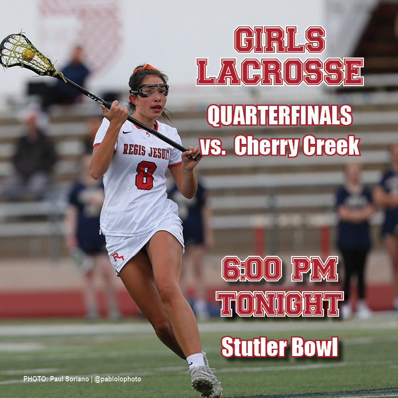 RegisJesuitHS's tweet photo. Coming off a dominating 19-4 victory in the first round of the playoffs, No. 5 Girls Lacrosse is back in action tonight taking on the No. 4 Bruins in the Quarterfinals at the Stutler Bowl.  Let's #GoRaiders on the #RoadtoState! #RowdyUp https://t.co/XjqI0BfIVn