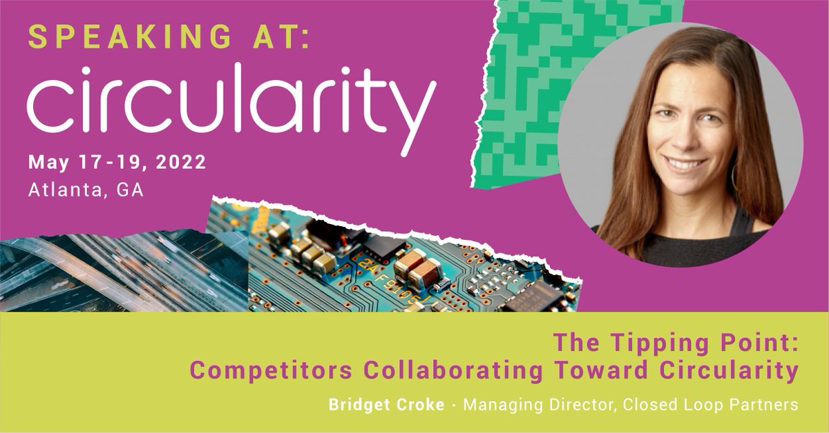 <a href="/BridgetCroke/">Bridget Croke</a> of <a href="/LoopFund/">Closed Loop Partners</a> will be kicking off #Circularity22 with <a href="/KoboriGrillsCSR/">Michael Kobori</a>
of <a href="/Starbucks/">Starbucks</a>, Amanda Nusz of <a href="/Target/">Target</a> and @makower of <a href="/GreenBiz/">Green Biz</a> on why collaboration is key to accelerating the transition to a #circulareconomy. hubs.la/Q01bfZzF0