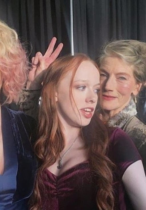 thinkermcnulty's tweet photo. all i know is that amybeth is going to serve at stranger things premiere tomorrow https://t.co/TJCJ2sRExV