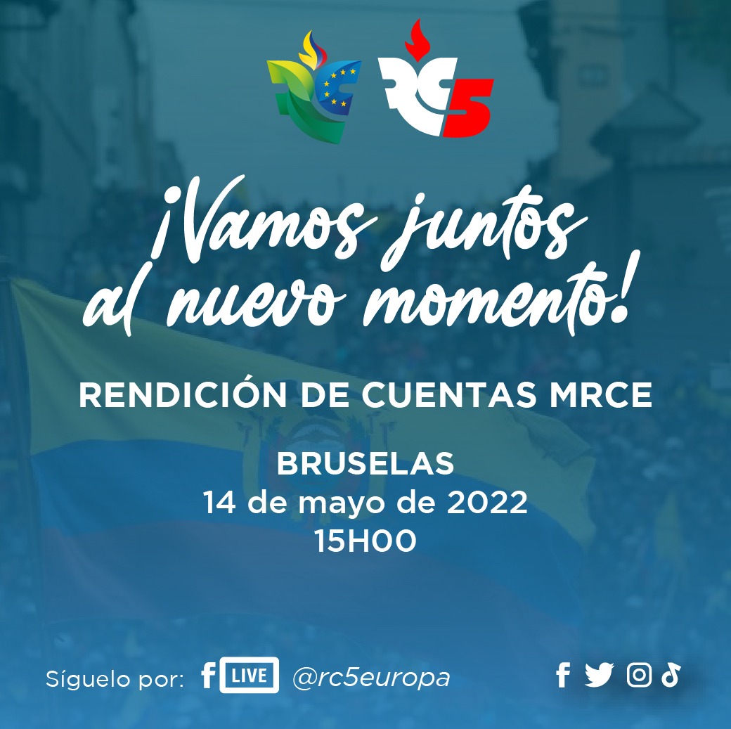RC5Europa's tweet photo. En Europa, la Revolución Ciudadana también está lista para un nuevo momento, vamos a seguir trabajando con el mismo objetivo, recuperar nuestra Patria.

Te invitamos a seguir el evento de rendición de cuentas del MRCE desde Bruselas.
🗓️ sábado, 14 de mayo
⏰ 15:00 https://t.co/mOANkYItya