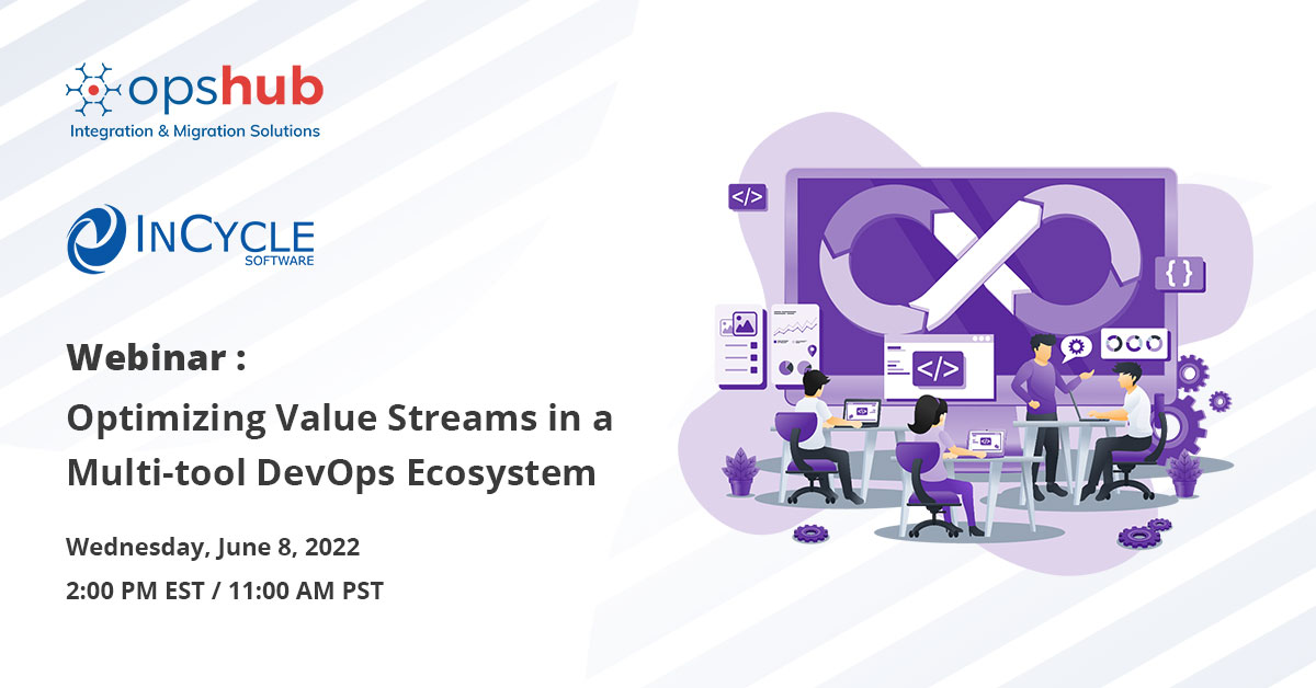 opshub's tweet photo. A unified toolchain with @Microsoft products like Azure DevOps and ITSM tools like ServiceNow allows two-way information flow. Register for the upcoming webinar where @InCycleSoftware &amp; OpsHub experts talk about realizing effective Value Stream Management: https://t.co/ADFQoUrChV https://t.co/wt9TdS9lOk