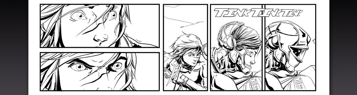 catapanoart's tweet photo. This one goes way back! 2016, I believe.

 This is a part of the original Star Circuit test pages.  

I was still inking too.

Stuff like this will be for sure be inspiration in Chapter 2 and beyond.  

#indiecomics #testpages #starcircuit https://t.co/ALkzcfdqOu