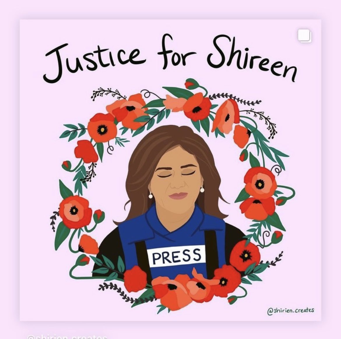 roorhumsi's tweet photo. #Palestine #ShireenAbuAqla https://t.co/7rpFBNt63I