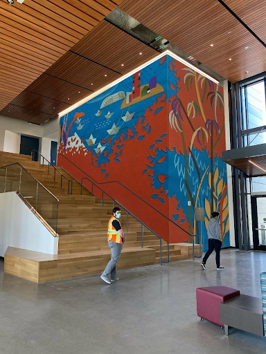 CitizenDave9's tweet photo. This mural may soon be installed in the lobby of the new liberal arts building at @CollegeAlameda at a cost of $69K. Full details in this @peraltacitizen article: https://t.co/LfTYU2UdPd https://t.co/Ja6HZ6xgLw