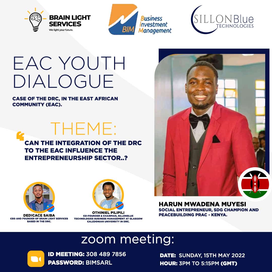 Mwadena003's tweet photo. Event Alert; Can the Integration of the DRC into the East Africa Community influence the Entrepreneurship Sector?
๐ 15 May 2022
๐ 3 Pm GMT
๐ฃ Check Posters for more
@YALIRLCEA @jumuiya
#CollectiveApproach #ItsMwadena https://t.co/QfEmzQ1WIn