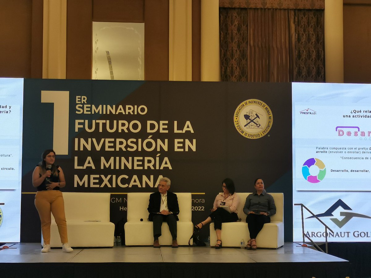 AIMMGMSonora's tweet photo. La minería llega a los lugares más inhóspitos y transforma las comunidades, Michelle Valdez @FresnilloUK en el 1er Seminario Futuro de la Inversión en la Minería Mexicana @AIMMGM_Nacional @Ramonlunas @ClusterDeSonora @AMSACSONORA @WimMexico @Outletminero @MexicoMineroOrg https://t.co/ZzgJLImUce