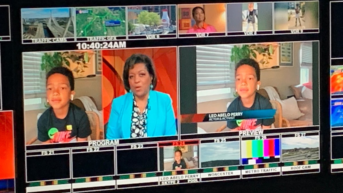 CityLine5's tweet photo. Child actor @leoabeloperry who stars in the remake of #CheaperByTheDozen joins host @KarenHolmesWard do discuss his work as an activist and his #DanceForJustice movement to help raise money for the #BlackLivesMatter movement #WCVB https://t.co/lHqwD0kBTk