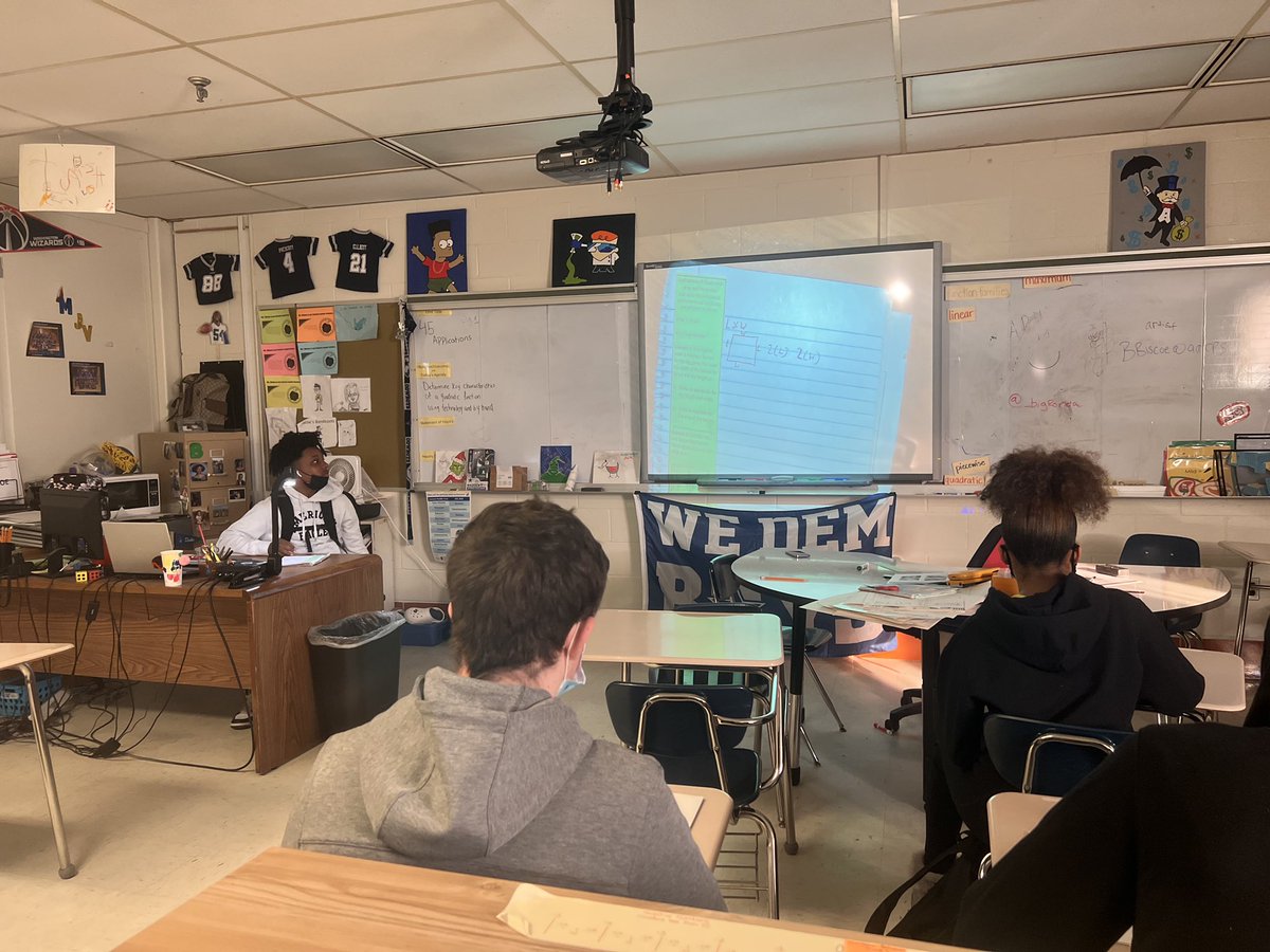 Mr.J teaching Mr. Biscoe’s class 💙 we love it when our students understand math so well they can explain it to others