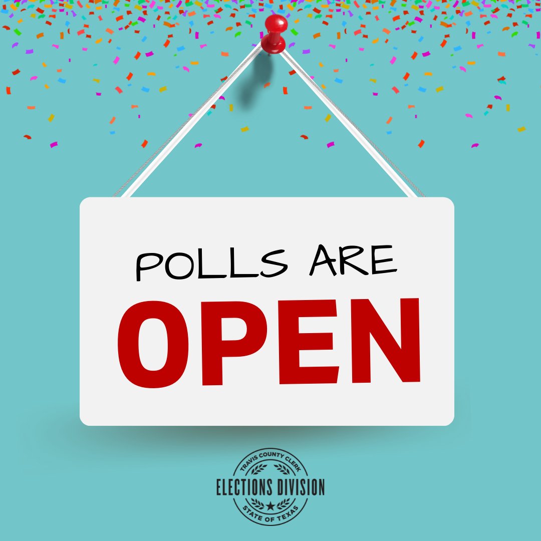 📢The polls are open for early voting in the May 24 Primary Runoff Election!
➡️Polls open 7am to 7pm.
➡️Find a polling location at VoteTravis.com.
#VoteTravis #TravisCounty #VoteEarly