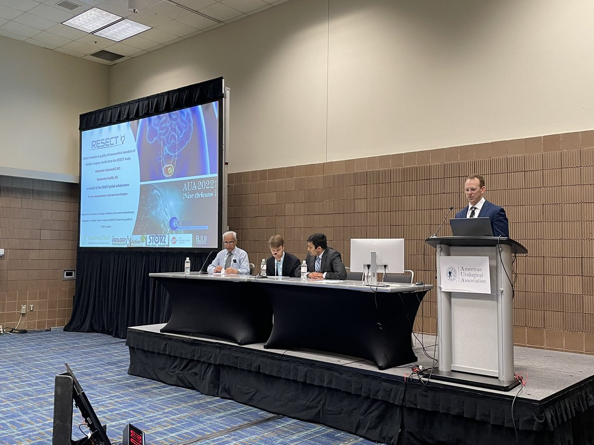 Great presentation by Dr. Alex Geisenhoff, top recruiter in US for RESECT study, presenting data on variation among worldwide TURBT practices. <a href="/BeaumontUrology/">Beaumont Urology</a> <a href="/BURSTurology/">BURST Urology</a> #AUA22