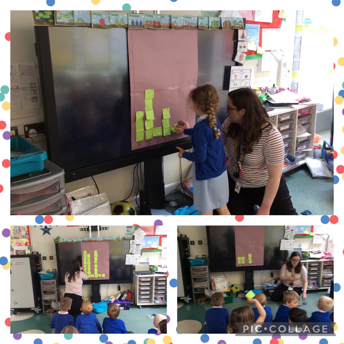 DewstowPrimary's tweet photo. After reading #TheVeryHungryCaterpillar the children in #Reception started talking about their favourite fruits. So we decided to create a graph to find out what our favourites were. #childledlearning #EYFSMATHS @EAS_Numeracy 🍓🍏🍊🫐🍒 🐛 https://t.co/tPwKKRhyFK