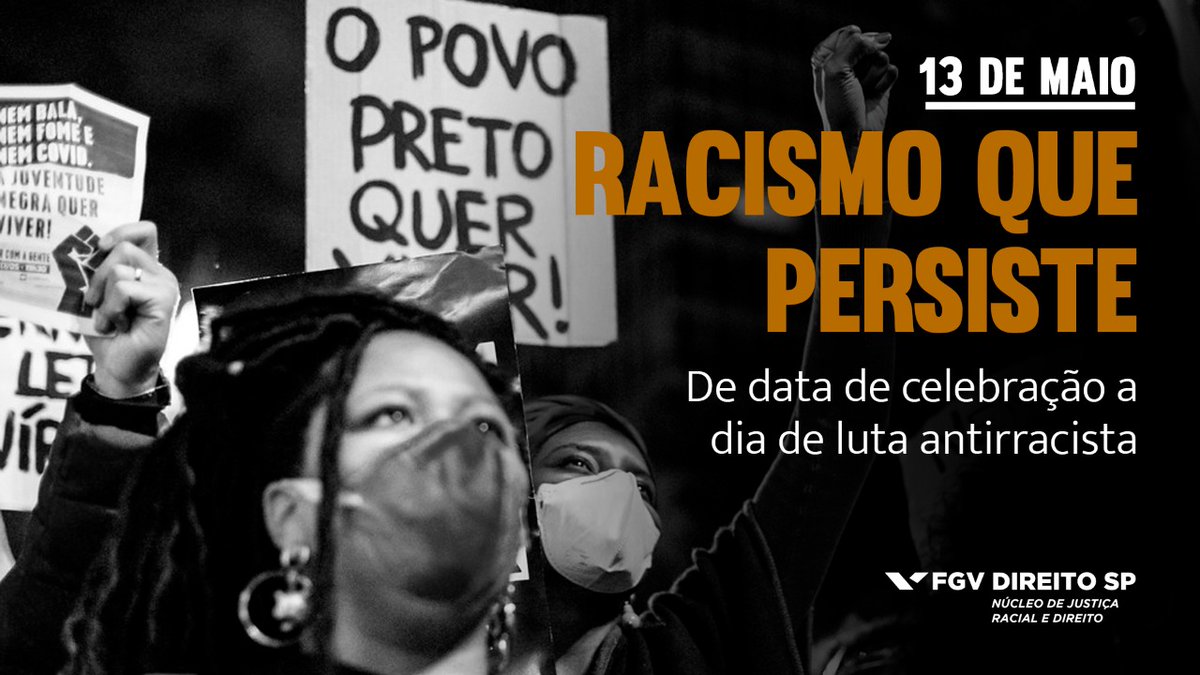 fgvnucleoracial's tweet photo. NJRD comenta: 13 de maio | Porque o 13/05 não deve ser celebrado como data que marca o "fim" da escravidão no Brasil. Entenda como o simbolismo em torno do dia de hoje se alterou e a razão para ter se tornado uma data de reflexão sobre o racismo.  🧶  👇🏿 https://t.co/C1KiFKQEU5