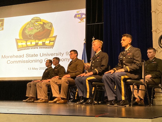 MSU_President's tweet photo. We are very proud of our ROTC Cadets being commissioned today! Strong leadership for the future. https://t.co/8kt47nztLM